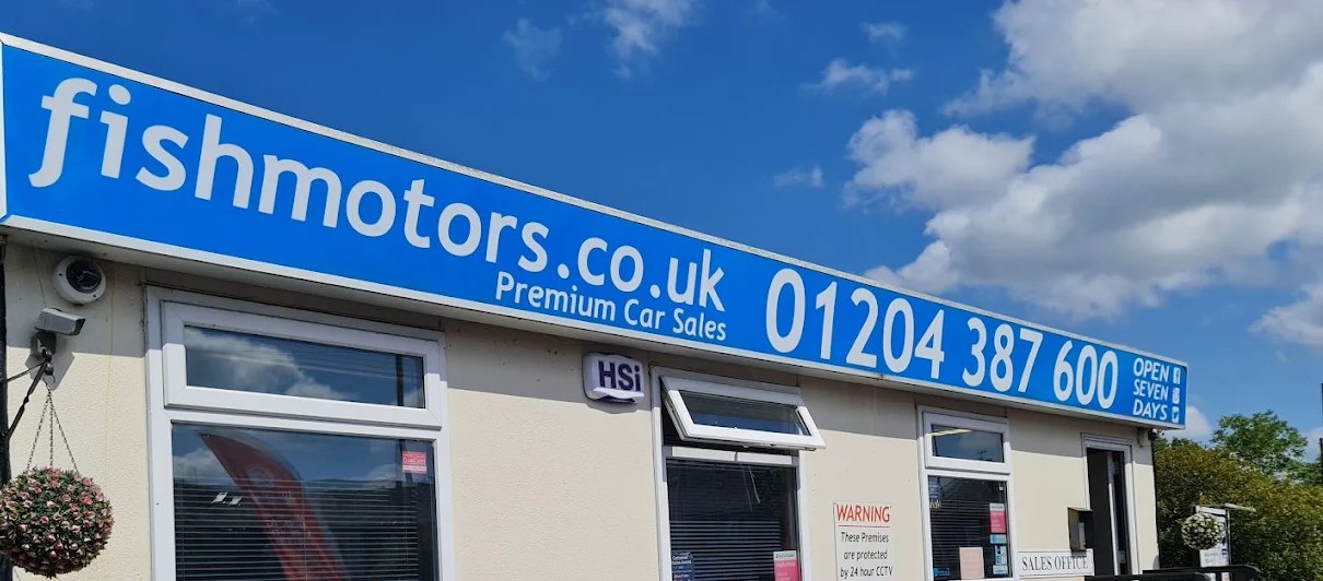 Fish Motors used car dealership on Bury New Road, Bolton