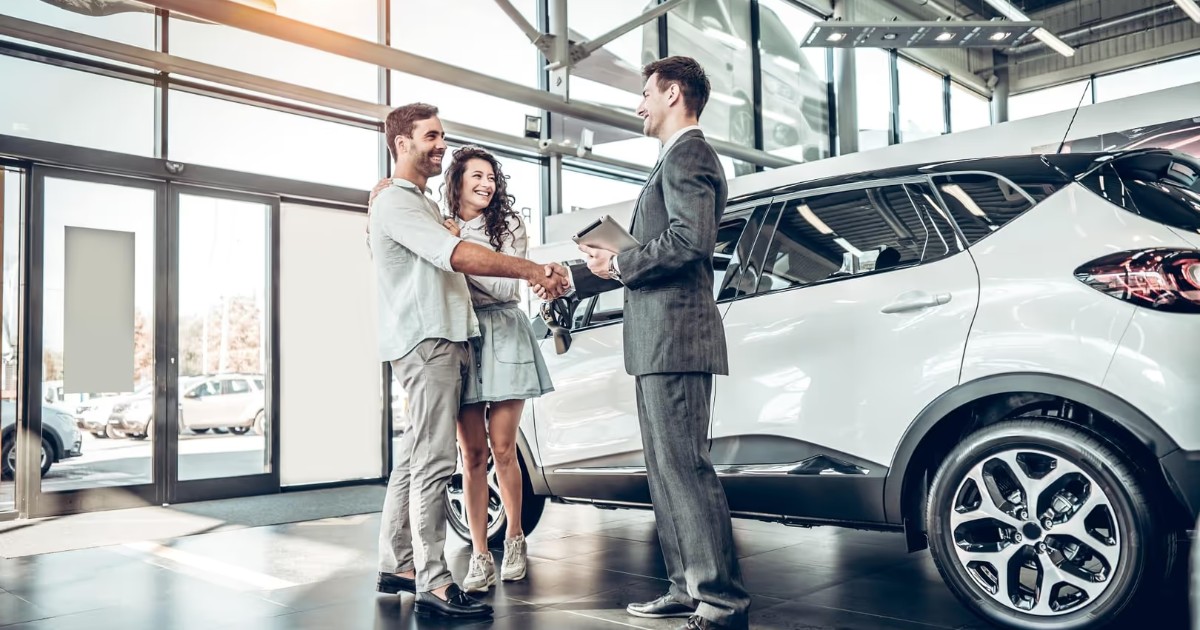 Handshake at a car dealership