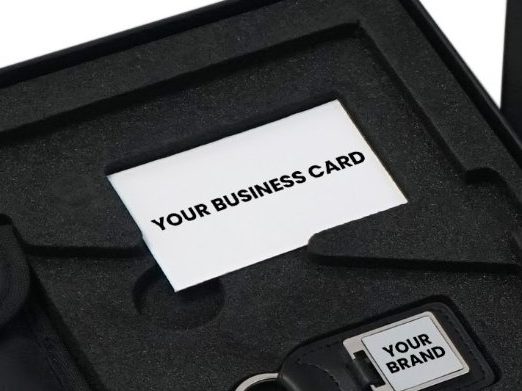 Business card slot in the foam insert